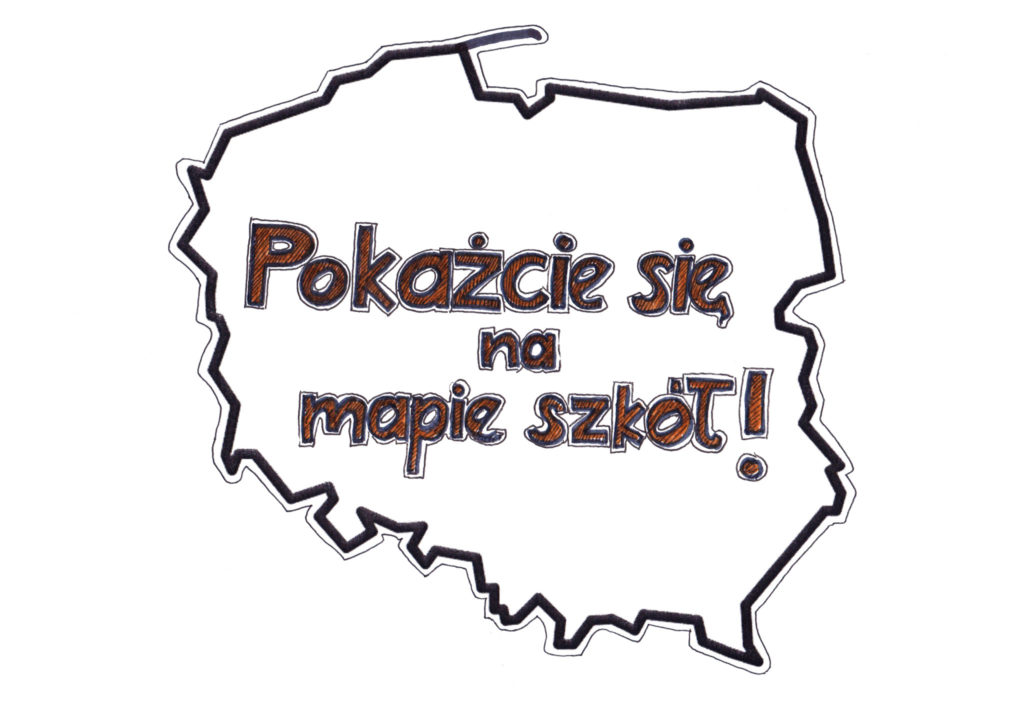 Mapa Polski z napisem 